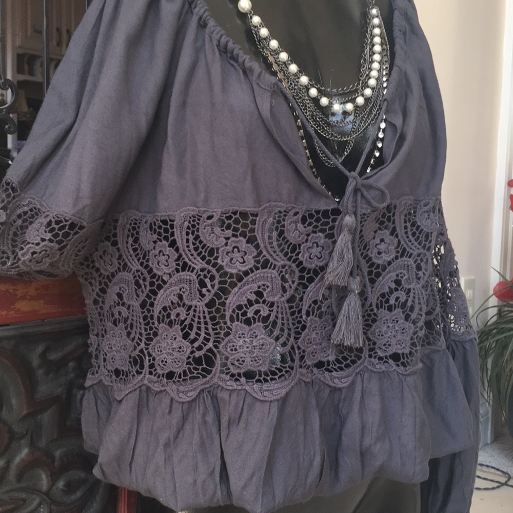 free people Dark grey top